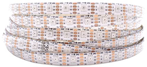 TOPXCDZ APA102 Smart LED-Pixel-Streifen, 5 m/Lot, DC 5 V, 30/60 LEDs/Pixel/m, Daten und Uhr separat, IP30/IP65/IP67; SK9822 LED-Streifen (5 m 60 LED/M, weiße PCB IP65)