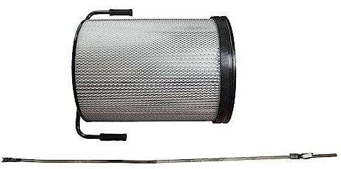 vhbw Feinstaub-Filterpatrone kompatibel mit Bernardo DC 500, DC 600, DC 300, DC 400 Absauganlage für Holzbearbeitungsmaschine - Mit Reinigungsbürste