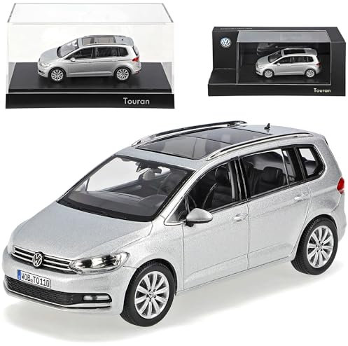 Volkwagen T*o*u*r*a*n II Reflex Silber Ab 2015 1/43 Norev Modell Auto mit individiuellem Wunschkennzeichen