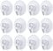 12Pcs 4cm Christmas Light Hooks Suckers - Clear Plastic Suction Cup Hooks for Glass Window, Bathroom, Shower Towel