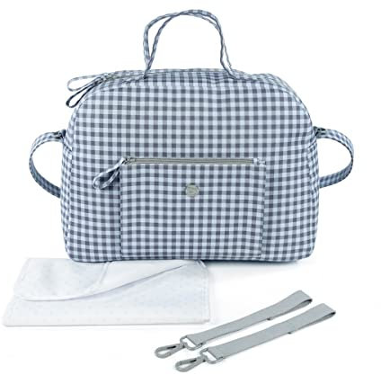 Pasito a pasito. Bolsa para Carrito de Bebé Together. Bolsa Organizadora, Práctica, Elegante y de Gran Tamaño. Bolso de Maternidad Fabricado en Polipiel. Color Azul/Gris