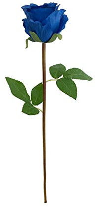 URFEDA Roses Artificielles, 15.75'' Fausse Rose à Longue Tige Réaliste Roses Artificielles Soie pour Bouquet de Mariage Arrangements Floraux, Décoration de Pièce Maîtresse de Fête à La Maison (Bleu)