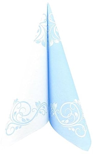 APARTina Servietten Ornamente 40x40 cm stoffähnlich Airlaid, stoffähnliche Hochzeitsservietten Serviette Hochzeit Einwegserviette - BELLISSIMA hellblau