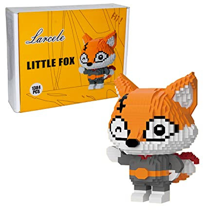 Larcele 1384 Pezzi Micro Costruzione di Giocattoli Set, Fai da te Mini Mattoni Giocattolo Kit KLJM-07 (Piccola Volpe)