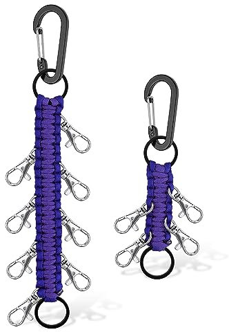 KINBOM 2 Stück Cheer Bow Holder, Groß und Klein Multifunktional Cheer Schleifen Halter Paracord-Schlüsselanhänger-Halter für Teenager Mädchen Weiterführende Schule Hochschulsport (Lila)