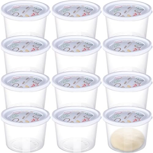 LIANGMIDA Pizza Dough Proofing Box - Set of 12 Stackable Dough Proofing Container with Lid for Family Size Dough