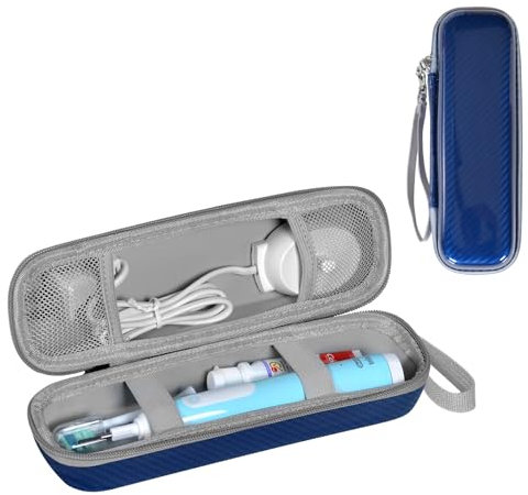 TUNYINSH Elektrische Zahnbürste Reiseetui für Oral B/Oral-B Pro/Phlips Sonicare Electric Toothbrush, Tragbare Hartschalen eise-etui für oral b aufsteckbürsten und Zubehör (Blau)