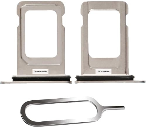IS-TECK SIM-Kartenhalter Ersatz SIM-Tray Kompatibel mit iPhone 11 Pro/Max inklusive SIM-Nadel SIM-Kartensteckplatz (Silber)