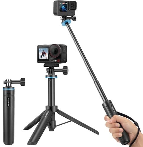 20/51cm Mini Tripod Selfie Stick for Osmo Pocket 3, GoPro Hero 13/12/11/10/9/8/Max, Insta360 X5/X4, AKASO EK7000 - Action Camera Accessories