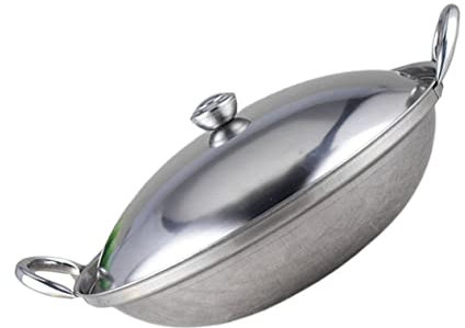 1 juego de cubierta Estufa de alcohol Cocina Todo Pan Olla caliente Cacerola eléctrica Olla Wok japonés Salteado Wok Pow Wok Pow Pan Fondue Olla Soporte para olla caliente Acero inoxidable Antiadheren