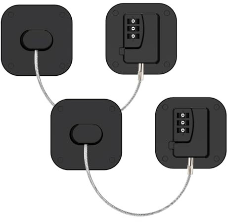 Kazigak Schrankschlösser für Babys, Kühlschrankschloss, 2er Pack Kühlschranksperre Kinderschlösser, Baby Proofing Sicherheitsschlösser für Küchenschränke und Fenster, Türen und mehr Schwarz