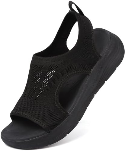 DimaiGlobal Sandales Orthopédiques pour Femmes à Bride Arrière Lavables Été Bout Ouvert de Sport Compensées Plate-Forme