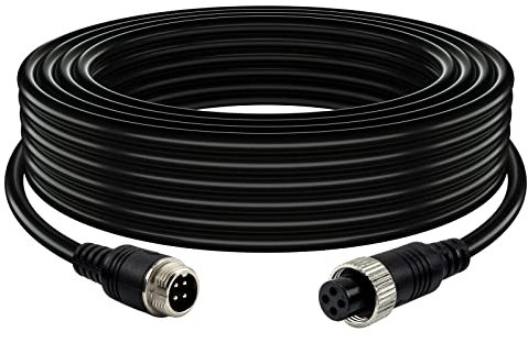 4 Pin Camera Cord Car Video Aviation Extension Cable,Lonlonty Backup Camera Extension Cable Dash Cam Rear View for CCTV Rearview Camera Truck Trailer Camper Bus Vehicle Backup Monitor System (49.2 FT)