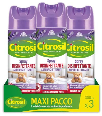 Citrosil Disinfettante Spray Superfici e Tessuti 300 ml x 3
