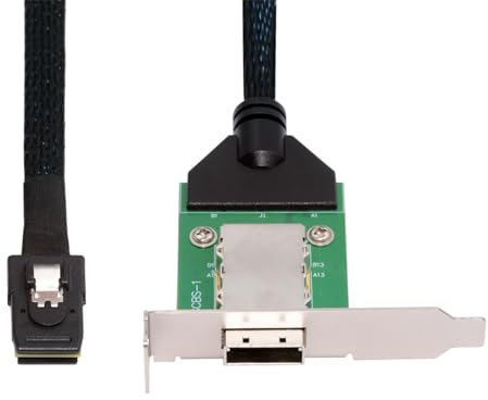 xiwai Mini-SAS-Verlängerungskabel SFF-8087, 36-poliger Stecker auf externe SFF-8088-Buchse, 50 cm, PCBA mit Low-Profile-Halterung