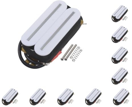 10 x Doppelschienen-Tonabnehmer mit 4-Draht-Spule, Kupfer-Bässe, Humbucker, Ersatz-Tonabnehmer, Ukulele-Armaturen, weiße Steg-Tonabnehmer
