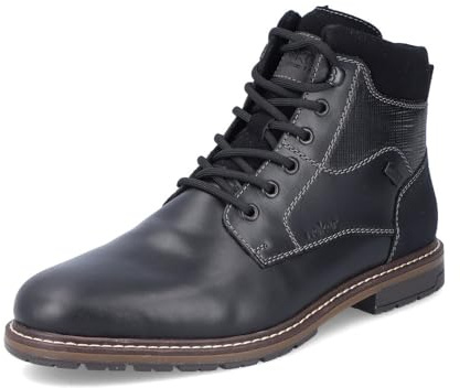 Rieker Herren Schnürstiefel 13740, Männer Stiefel, wasserabweisend, riekerTEX,schnürboots,Kurzstiefel,schnürung,Boots,schwarz (00),40 EU / 6.5 UK