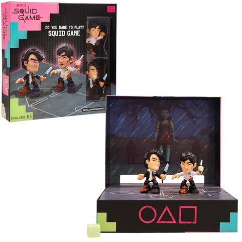 IMC Toys Squid Game Final Challenge, Herausforderungsspiel, aus der Netflix-Serie, Herausforderungen zum Spielen und Ausstellen, inklusive Mini-Set und Figuren, Spiel für Erwachsene ab 17 Jahren