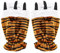 lasuroa 2stk Eiskratzer mit Handschuh, Handschuhe mit Tiger-Print mit eingebautem Eiskratzer aus Hält Warm Plüsch Auto-Windschutzscheiben Eiskratzerhandschuh für Autos Entfernt im Winter Schnee EIS
