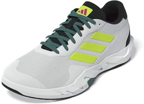 adidas Amplimove Trainer Shoes, Zapatos de Gimnasio y Entrenamiento Hombre, FTWR White/Lucid Lemon/Shock Pink, 46 EU