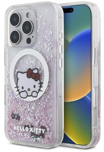 CG MOBILE Hello Kitty HKHMP16LLSWKH Case for iPhone 16 Pro 6.3 Inch White Liquid Glitter Sweet Kitty Bows