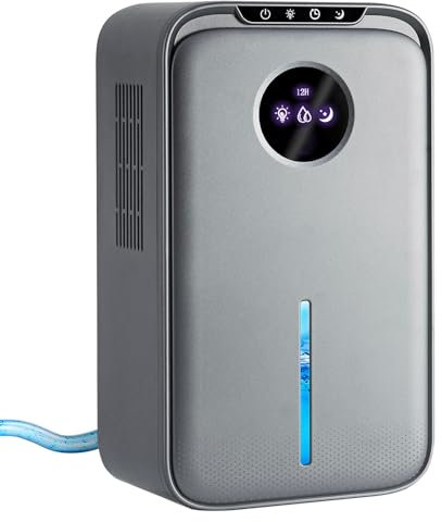 Dehumidifiers for Home, 2.7L Water Tank Small Dehumidifier With Drain Hose for Drying Clothes with Timer Sleep Mode and Auto Shut Off Defrost,Quiet Dehumidifiers for Bathroom Bedroom Closet RV