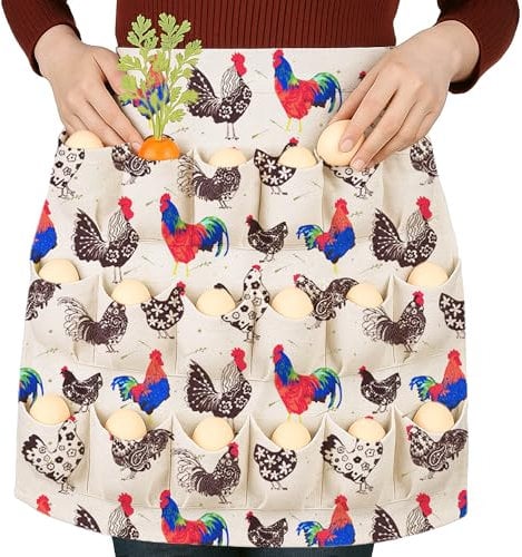 Eierschürze mit 18 Eiertaschen, Schürze Zum Eiersammeln, Hühnerei Schürze Eier Tasche Halter Schürze, Ei Gathering Schürze, Ei Sammeln Taschen, Eier Schürze für Henne Enten Gans Eier