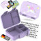 BEARFOOT Bento Box COMPACT | BPA-freie Kinder Brotdose für Schule & Kindergarten | Auslaufsichere Lunchbox für Mädchen & Jungen | Praktisch, leicht & kompakt (Einhorn-lila, 650ml)