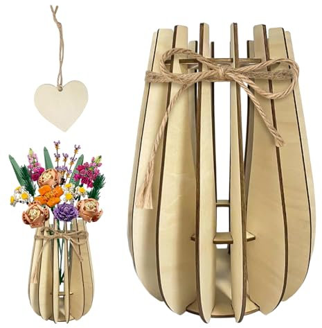 YIUWODVaso per FioriLego -Vaso FioriLego -Vaso Puzzle In Legno - Supporto In Legno 3d, uno Dei Preferiti Dagli Amanti Dei Fiori, Adatto per Composizioni FlorealiLego, Rose, Fiori ddi Ciliegio