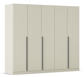 Rauch Möbel ALBA, Kleiderschrank, Farbe Beige, Breite 226 cm | Schrank, 5-türig, Zubehör Basic, für Schlafzimmer, Kinderzimmer, Babyzimmer, Homeoffice, Garderobe, Flur