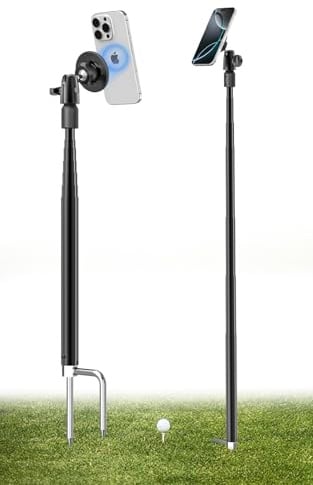 Kolasels Metal Pole Golf Phone Holder for Record Swing, Putting, Golf Training Aid, Tripod