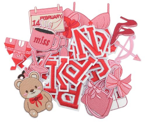 Bügelflicken Kinder, 42 Stück Bügel Patches Kinder, Bügel Buchstaben A–Z, Aufbügeln Aufbügelflicken Sticker zum Aufnähen für T-Shirt Jeans Kleidung Hüte Taschen