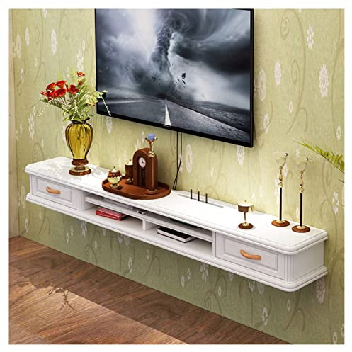 ZMAZHANG Schwebendes TV-Regal, Medienregal mit Kabelmanagementbox, für Wohnzimmer, Schlafzimmer – Wanddekoration, WiFi-Router-Regal, TV-Set-Top-Box-Aufbewahrung
