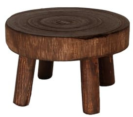 Peuirre Kleiner Hocker Holzhocker, 20×9CM, Kleiner Blumenhocker holz rund, Pflanzenhocker holz rund, Pflanzenhocker Holz, Dekoration, Innen- Und Außenbereich, Für Bonsai, Zimmerpflanze(L)