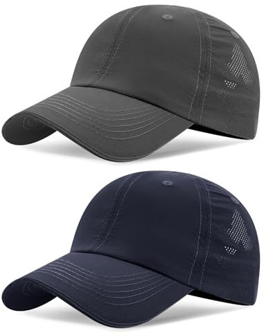 TAGVO Basecap Mesh Herren Damen, 2 Stück Schnell Trocknende UV-Schutz Baseballkappe, Atmungsaktiv Leichte Faltbar Sport Running Baseball Cap für Draußen Tennis, Golf, Angeln, Reisen, Wandern