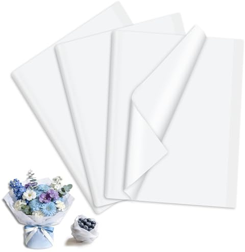 120 Blatt Seidenpapier Weiß 35 x 50cm,Seidenpapier Verpackungsmaterial,Geschenkpapier für Blumen Füller,Valentinstag Ostern Hochzeit Geburtstag Deko (Weiß)