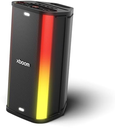 LG STAGE501 - Altavoz Xboom Stage 501, Gran Potencia, 220W | Portatil, para Fiestas, Karaoke, Luces LED, Efectos de DJ, Bluetooth, 25h Batería, Resistencia IPX4, Negro