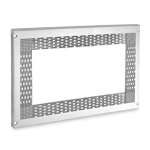 ALK - Embellecedor Microondas, Tapa Para Microondas, Marco Microondas 60x40cm - Incluye Tornillos, Hoja De Corte, Tapas Embellecedoras Y 4 Tacos En Polietileno (CROMO MATE)