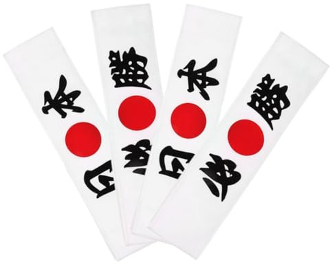 NIYANGLE 8pièces Bandeaux Japonais Ajustables pour Garçon Fille et Adultes Bandana de Karaté et Costume Chef Sushi Accessoire Samouraï pour Cuisine Cosplay et Sports