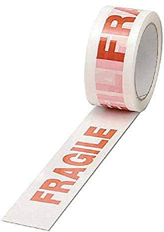 Printed Tape Fragile Polypropylene 50mmx66m Red on White [Pack of 6]