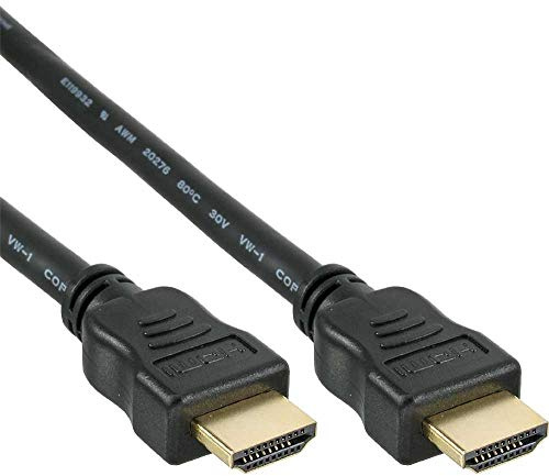 InLine 17002P HDMI Kabel, HDMI-High Speed mit Ethernet, Stecker / Stecker, schwarz / gold, 2m