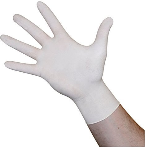 Kerbl 15343 Einmalhandschuhe Latex, ungepudert, chloriniert, Größe XL, 100 Stück