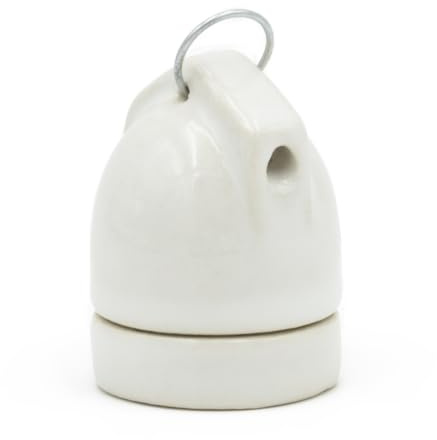 Porzellanfassung - zum Hängen E27 | Hitzebeständige Porzellanfassung mit E27-Gewinde und Aufhängering. Ideal für Wärmelampen, UV-Lampen und Terrarienbeleuchtung.
