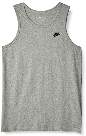 Nike Herren M NSW Club Tanktop, Grau (dk grey heather/Black), 2XL