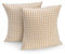 FILU Kissenbezug 50 x 50 cm 2er Pack (Farbe wählbar) Beige/Weiß kariert - Kissenhülle, Kissen, Sofakissen, Dekokissen, Sitzkissen, 100% Baumwolle, Deko für jeden Raum, Garten und Terrasse