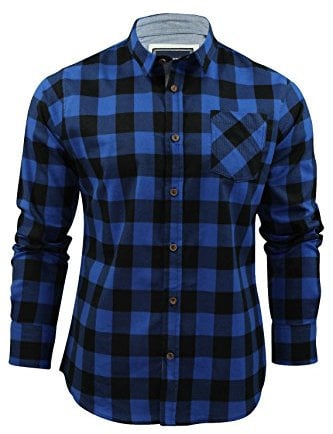 BRAVE SOUL Mens Jack Checked Long Sleeve Check Cotton Lumberjack Casual Shirt