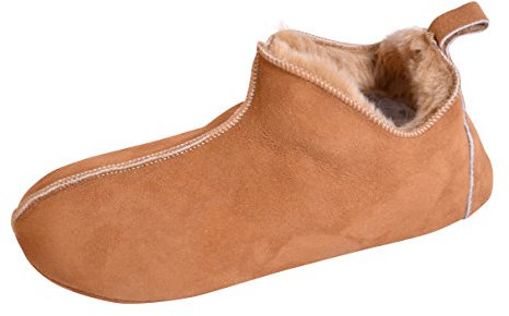 Naturasan Lammfell-Hausschuh für Damen und Herren, warm gefütterte Hüttenschuhe/Mokassin mit weicher Ledersohle, superleicht und bequem, Modell HS-07 (41)