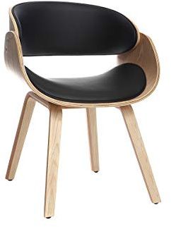 Miliboo Design-Stuhl Schwarz und helles Holz Bent