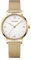 WENGER Damen Armbanduhr Metropolitan Donnissima Ø 38 mm, Swiss Made, Analog Quarz, Wasserdicht bis 100 m, Mesh-Armband, Silberweiß/Gold, 01.1731.107