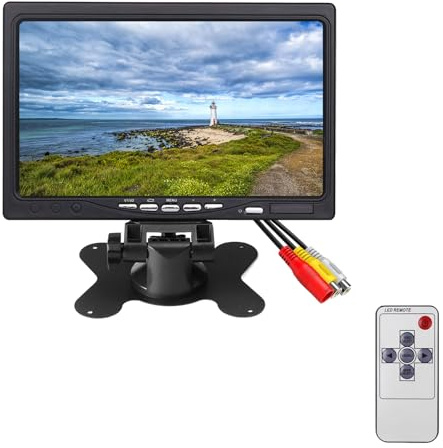12V-24V 7 HD Farbe LCD Umkehrmonitor für Rücksicht Kamera CCTV Kamera | AV1/AV2 Videoumschaltung, 800*480 LCD-Display, für LKW/Wohnmobile, Rückfahrkamera, Überwachungskamera